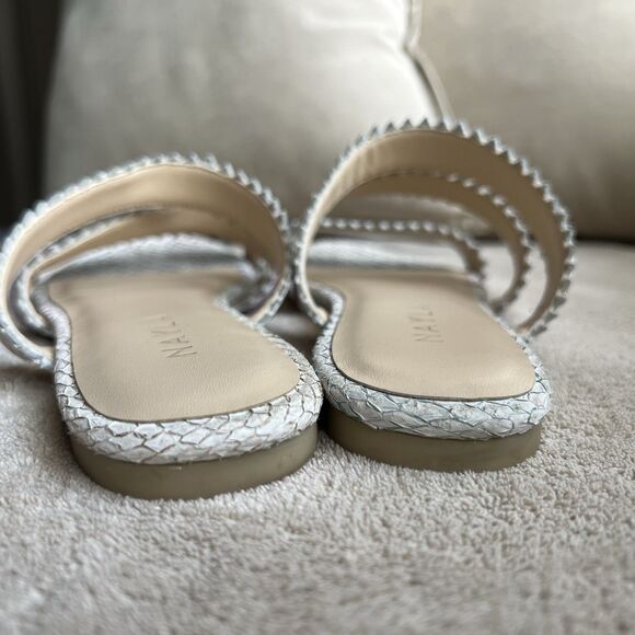 Nayla Clara Rainbow Fish Scales Slide Flat Sandals Women 7 Zig Zag Wide Straps - Picture 10 of 15